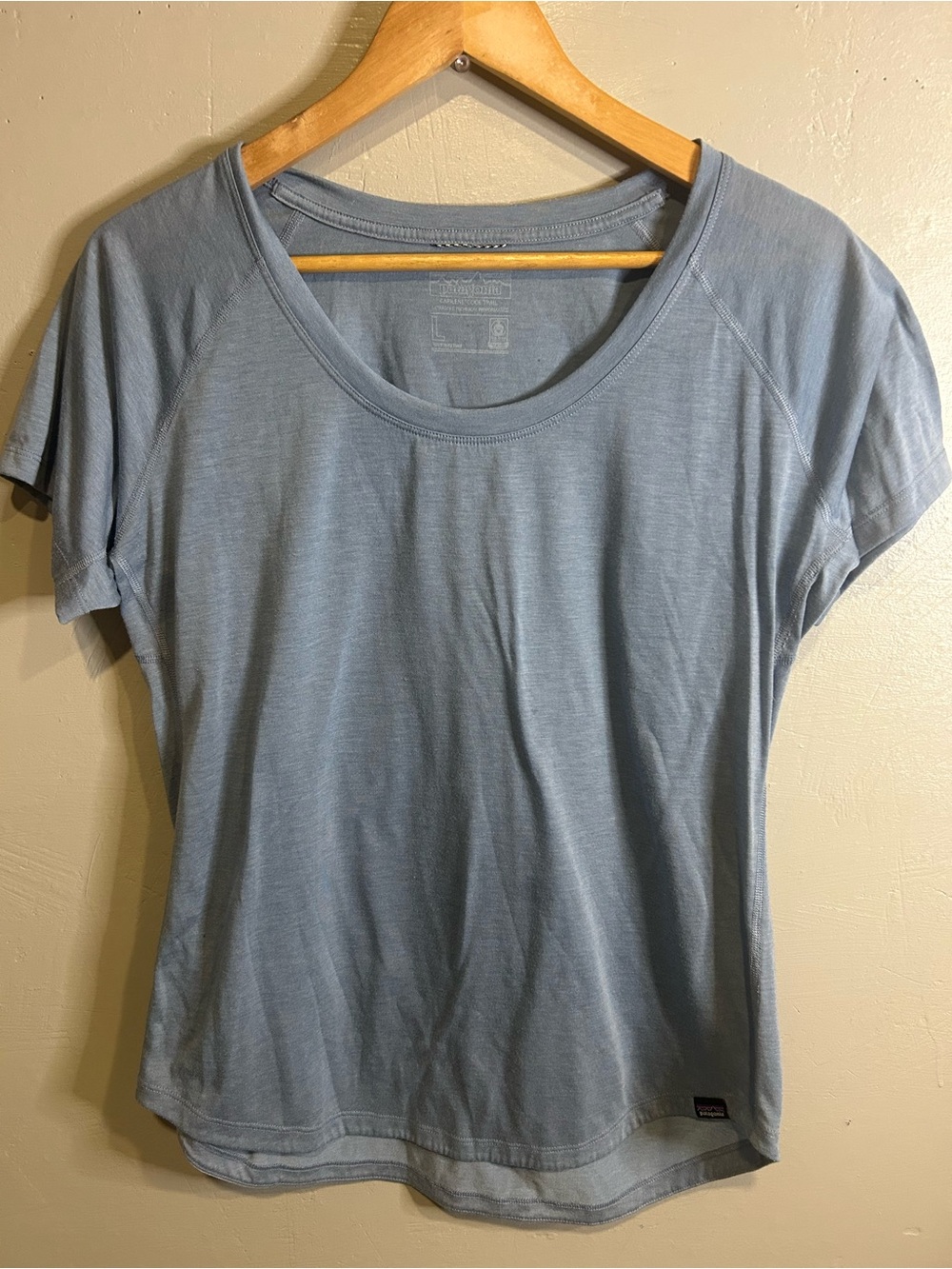 Patagonia Capilene Light Blue Scoop Neck Short Sleeve Tee